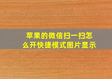 苹果的微信扫一扫怎么开快捷模式图片显示