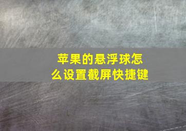 苹果的悬浮球怎么设置截屏快捷键