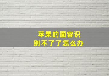 苹果的面容识别不了了怎么办