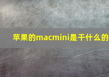 苹果的macmini是干什么的