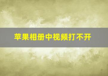 苹果相册中视频打不开