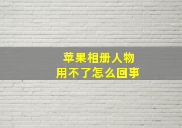 苹果相册人物用不了怎么回事