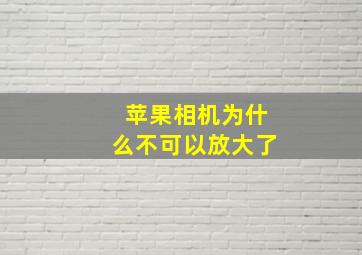 苹果相机为什么不可以放大了