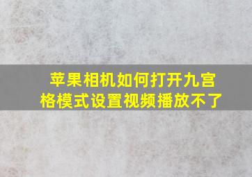 苹果相机如何打开九宫格模式设置视频播放不了