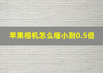 苹果相机怎么缩小到0.5倍