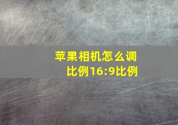 苹果相机怎么调比例16:9比例