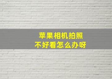 苹果相机拍照不好看怎么办呀