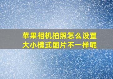 苹果相机拍照怎么设置大小模式图片不一样呢