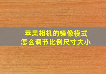 苹果相机的镜像模式怎么调节比例尺寸大小