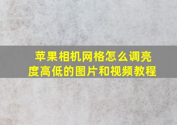 苹果相机网格怎么调亮度高低的图片和视频教程