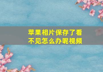 苹果相片保存了看不见怎么办呢视频