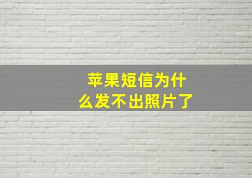 苹果短信为什么发不出照片了