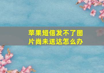 苹果短信发不了图片尚未送达怎么办