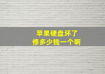 苹果硬盘坏了修多少钱一个啊