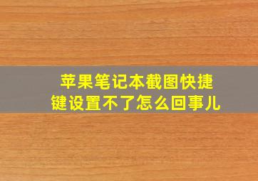 苹果笔记本截图快捷键设置不了怎么回事儿