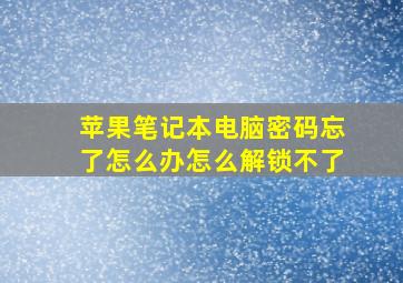 苹果笔记本电脑密码忘了怎么办怎么解锁不了