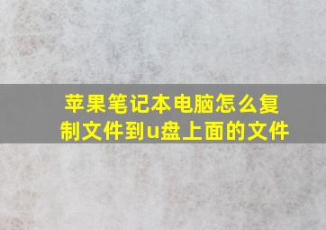 苹果笔记本电脑怎么复制文件到u盘上面的文件