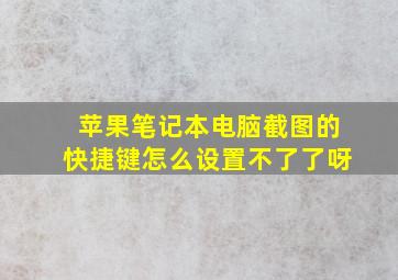 苹果笔记本电脑截图的快捷键怎么设置不了了呀