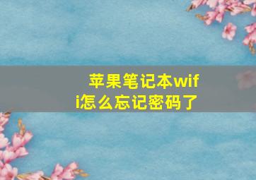 苹果笔记本wifi怎么忘记密码了