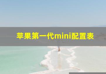 苹果第一代mini配置表