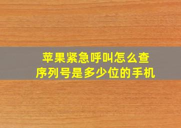 苹果紧急呼叫怎么查序列号是多少位的手机