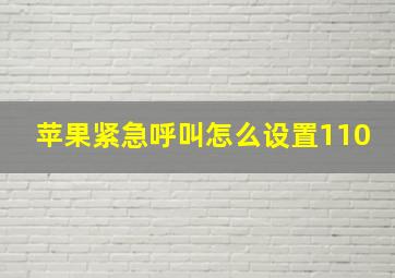 苹果紧急呼叫怎么设置110