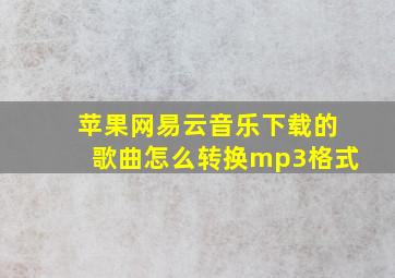 苹果网易云音乐下载的歌曲怎么转换mp3格式