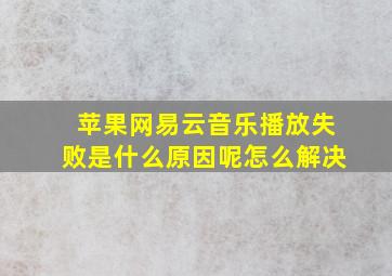 苹果网易云音乐播放失败是什么原因呢怎么解决