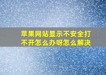 苹果网站显示不安全打不开怎么办呀怎么解决