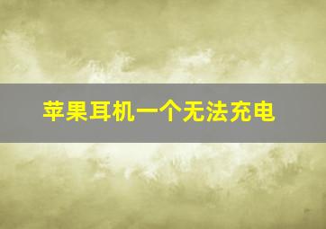 苹果耳机一个无法充电