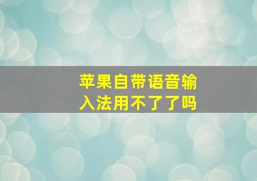 苹果自带语音输入法用不了了吗