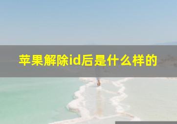 苹果解除id后是什么样的