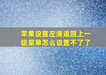 苹果设置左滑返回上一级菜单怎么设置不了了