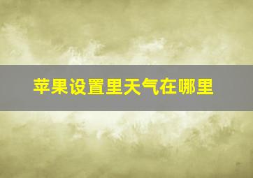 苹果设置里天气在哪里