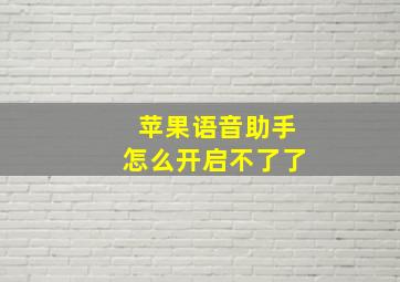 苹果语音助手怎么开启不了了