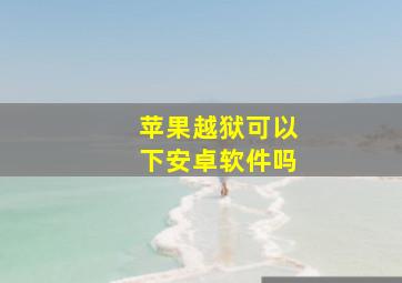 苹果越狱可以下安卓软件吗