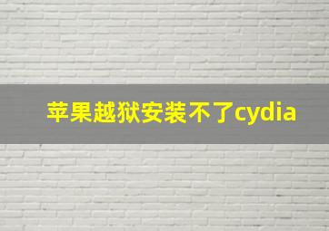 苹果越狱安装不了cydia