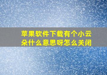 苹果软件下载有个小云朵什么意思呀怎么关闭