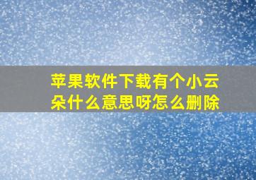 苹果软件下载有个小云朵什么意思呀怎么删除