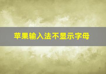 苹果输入法不显示字母