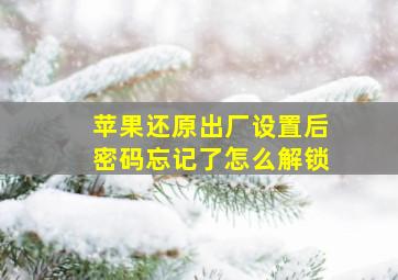 苹果还原出厂设置后密码忘记了怎么解锁