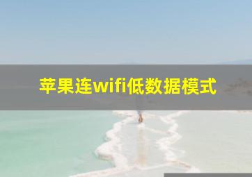 苹果连wifi低数据模式