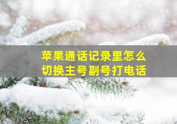 苹果通话记录里怎么切换主号副号打电话