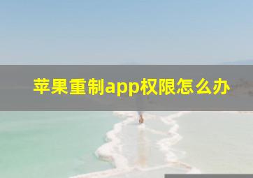 苹果重制app权限怎么办