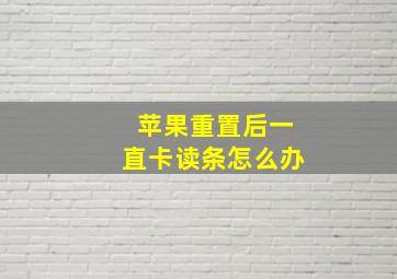 苹果重置后一直卡读条怎么办