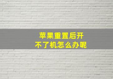 苹果重置后开不了机怎么办呢