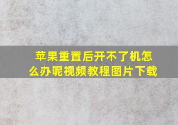 苹果重置后开不了机怎么办呢视频教程图片下载