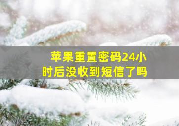 苹果重置密码24小时后没收到短信了吗