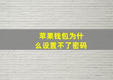 苹果钱包为什么设置不了密码