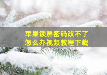 苹果锁屏密码改不了怎么办视频教程下载